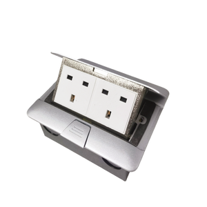 MAADN - <span class=keywords><strong>Caja</strong></span> de <span class=keywords><strong>Enchufes</strong></span> Empotrable en el <span class=keywords><strong>Suelo</strong></span>, Estándar del Reino Unido, Enchufe Plateado Integrado en el Escritorio, 2 Tomas de Corriente para Sala de Estar u Oficina - Product Image 1
