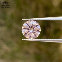 EMEJEWE OEM Saphir rose de laboratoire taille brillant, pierre précieuse en vrac à effet de jeu de couleurs/feu pour la création de bijoux personnalisés en argent et or 9K-18K
