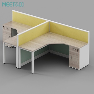 Modern 4-Person Office <b>Workstation</b> Table Cubicles With Storage Cabinet for Workshop Use Office Furniture Partition - Product Image 2