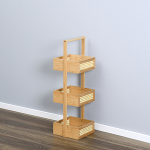 Estante Independiente de 3 Niveles para Baño, Estante de Almacenamiento de Bambú y Madera para Toallas de Baño, Jabón de Manos y Artículos de Aseo - Product Image 6