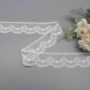 Nastro in Pizzo Floreale Bianco con Bordo Smerlato, Morbida Bordatura in Rete di Nylon per Abiti, Accessori per Cucito e Abbigliamento da Sposa - Product Image 6