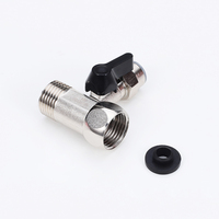 Raccord en T de 1/4 pouce à connexion rapide pour robinet d'eau froide, design moderne, en acier inoxydable 304, poignée noire pour salle de bain et cuisine