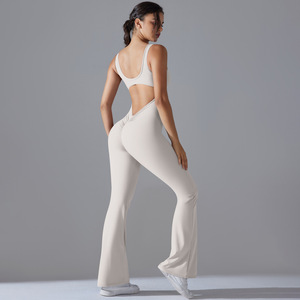 2024 venta al por mayor Hollow Backless ropa de <span class=keywords><strong>mujer</strong></span> <span class=keywords><strong>Kit</strong></span> de una pieza gimnasio entrenamiento atlético monos - Product Image 6