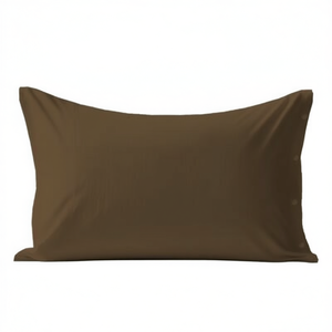 Taie d'oreiller 100% coton marron taille allemande 80x80cm - Product Image 3