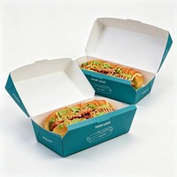 Boîte à hot-dogs en papier kraft imprimée sur mesure pour les restaurants de rue, emballage résistant à la graisse pour les corn-dogs à emporter