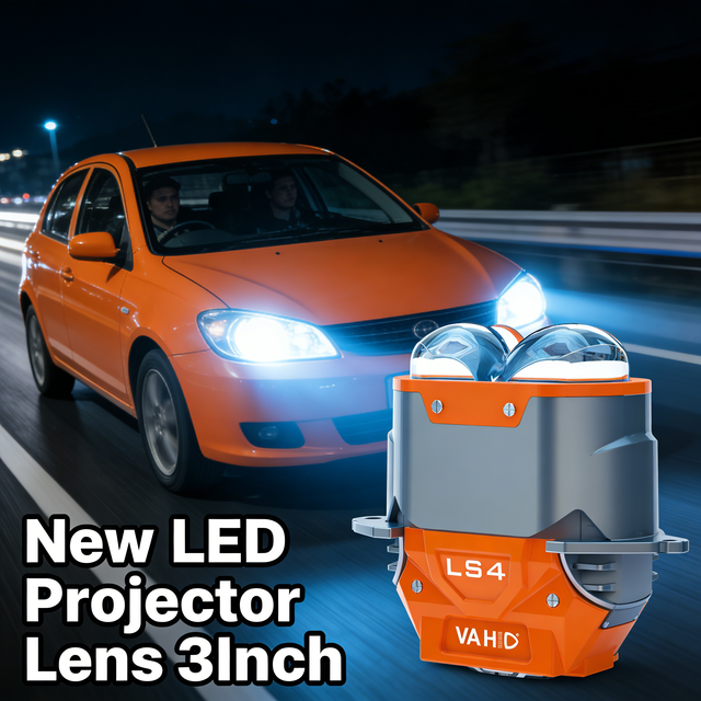 New Desgin 3inch LED Projector Lens 4 Lasers High Low Beam Car Lights for Upgrade 160W/Pair Headlights VAHID