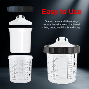 Vaso <span class=keywords><strong>para</strong></span> Pistola de Pintura Hanspray Blanco de PP de Grado Industrial de 650 ml con Mezclador y Almacenamiento de Pintura <span class=keywords><strong>para</strong></span> Recubrimiento de Carrocería - Product Image 6