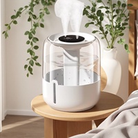 Difusor ultrasónico de vapor frío de gran capacidad de 6.8L, humidificador portátil con luz nocturna cálida, llenado superior, enchufe USB y aroma