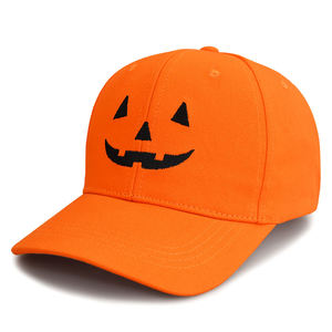 Gorra de Béisbol con Bordado de Calabaza de Halloween, Unisex, Naranja, Algodón, Ajustable, 6 Paneles, Protección Solar, Gorra Casual para Fiestas de Halloween - Product Image 1