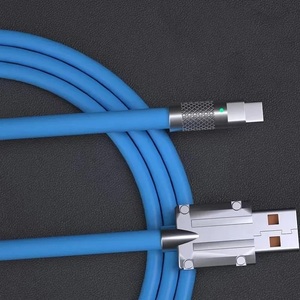 120W 6A Cable de carga súper rápida Metal Aleación de zinc Silicona líquida <span class=keywords><strong>Micro</strong></span> <span class=keywords><strong>USB</strong></span> IOS Tipo-C Cargador Cable de datos para <span class=keywords><strong>iPhone</strong></span> - Product Image 4