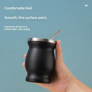 Tasse à Yerba Maté en Acier Inoxydable 304 avec Filtre, <span class=keywords><strong>Gourde</strong></span> Mate Isotherme Portable pour Thé Argentin, Idéale pour les Voyages en Extérieur - Product Image 3