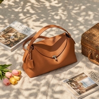 Sac à main vintage 2026 en cuir de vachette de luxe pour femme, tendance, minimaliste, avec fermoirs, sac de médecin polyvalent grande capacité, sac à bandoulière pour femme