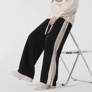 Pantaloni e pantaloni lavorati a maglia da uomo nuovi pantaloni della tuta a gamba larga con coulisse stile Casual sportivo a gamba dritta