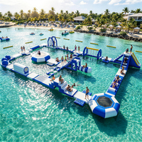 Parc aquatique gonflable géant en PVC de qualité commerciale personnalisé, parc aquatique flottant en mer, parcours d'obstacles sportifs pour adultes