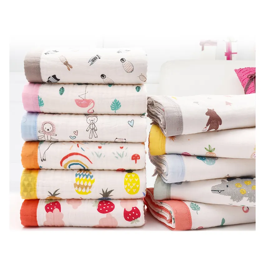 Manta de gasa de algodón orgánico para niños y adultos, productos con diseño personalizado, mantas de invierno, Manta de algodón