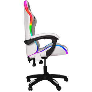 White <b>Gaming</b> Chair With RGB LED <b>Lighting</b> For Computer Use - Product Image 3