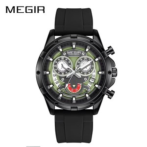 Nuevo Reloj MEGIR 2248 para Hombre, Correa de Silicona Deportiva, Reloj de Cuarzo Masculino con Manecillas Luminosas Resistentes al Agua, Cronógrafo y Calendario - Product Image 4