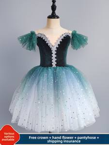 Tutu de ballet romantique professionnel, jupe <span class=keywords><strong>longue</strong></span> noire et rouge, <span class=keywords><strong>robe</strong></span> d'Espagne, <span class=keywords><strong>robe</strong></span> de performance de ballet pour adultes et enfants - Product Image 2