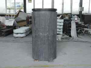 Lavabo a Colonna Rotondo Scanalato in Marmo Nero Marquina SH STONE, Lavandino Moderno Lucidato Ecologico per <span class=keywords><strong>Bagno</strong></span> - Product Image 4