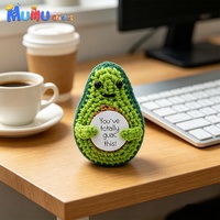 Peluche Amigurumi Fait Main au Crochet Pomme de Terre Positive et Avocat pour Décoration de Bureau à Domicile ou au Bureau, Idée Cadeau