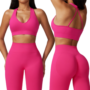 Sujetador Deportivo Transpirable Sin Costuras para Mujer, con Alta Resistencia a Impactos, Antivibración, Suave, con Cuello Halter, para <span class=keywords><strong>Yoga</strong></span>, Fitness y Deportes - Product Image 4