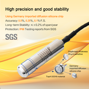 IP68 4-20mA chìm chất lỏng DIESEL Xăng hàng không dầu hỏa nhiên liệu mức dầu máy phát áp lực cảm biến đầu dò - Product Image 2