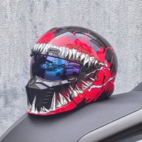Casque intégral léger SLKE Plus Size 3XL Warrior Combo Scorpion ABS Retro Motorcycle Cruise Locomotive