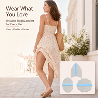 Patchs anti-frottement pour cuisses en gel de silicone et film PU, résistants à la transpiration, réutilisables, invisibles, ultra-fins pour le marathon