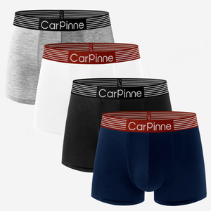 Calzoncillos bóxer de algodón para hombre, pantalones inferiores de punto de Cuatro Esquinas, transpirable, logotipo personalizado, tallas Xxx, ropa interior para hombre adulto, bañadores - Product Image 1