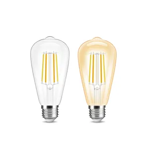 Gledopto Zigbee Led Lamp 7W Cct Vintage Clear St64 Gloeilamp Dimbaar Smart Alexa Led Filament Licht