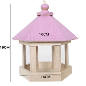 Nichoir en bois d'acacia 100% naturel, <span class=keywords><strong>maison</strong></span> <span class=keywords><strong>de</strong></span> <span class=keywords><strong>repos</strong></span> pour oiseaux en bois, prix raisonnable, décoration d'intérieur - Product Image 4