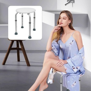 Silla de Ducha Bedy de Aleación de Aluminio, Altura Ajustable, Antideslizante, para Personas Mayores, Embarazadas y con Discapacidad, para Uso en el Baño - Product Image 2