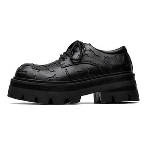 Nouvelles Chaussures Décontractées Homme Automne/Hiver 2026 à Bout Carré, Rayées, Style Brogue, à Lacets, pour l'Extérieur, Semelle Épaisse Antidérapante en Cuir, pour la Marche - Product Image 6