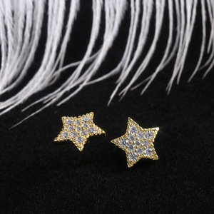 Orecchini a stella alla moda per donna, design scintillante completamente intarsiato, gioielli eleganti e carini per tutti i giorni - Product Image 2