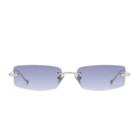 Lunettes de soleil rectangulaires ultra-fines sans monture en métal, style Y2K vintage, nylon, UV400, électro-plaqué IP, pour hommes et femmes