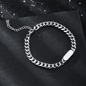 Pulsera Cubana de Acero Titanio 19+5cm, Grabado Personalizado, Joyería de Moda Unisex, Regalo - Product Image 2