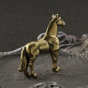Figurines de chevaux de guerre, décorations de table, animaux de compagnie pour le thé, artisanat en bronze du cheval du zodiaque - Product Image 3