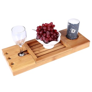 <span class=keywords><strong>Plateau</strong></span> de baignoire en bambou 10 caddie, haute qualité, extensible, pliable, support de lecture - Product Image 4