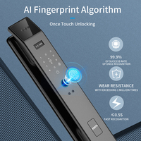 Serrure de porte intelligente XDDTS DF14XF avec déverrouillage par reconnaissance faciale, compatible avec l'application Tuya/Wishome WiFi, système d'alarme antivol domestique, installation facile