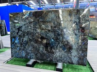 Dalles de granit bleu Labradorite de Madagascar, granit bleu Lemurien pour plan de travail de cuisine, comptoir de bar
