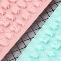 Nuevo molde de pastel de silicona de resina de oso ecológico 50 oso DIY Fondant QQ azúcar Chocolate bandeja de hielo juego para hornear para bolsa de comida de caramelo
