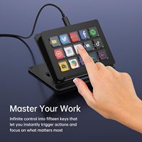 15-Key All-in-one Streaming Macro Shortcut Keyboard for Desktop Productivity, Customise LED Touchable Switchable Buttons for OBS