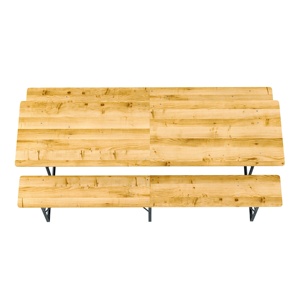 Ensemble table et bancs <span class=keywords><strong>de</strong></span> jardin robustes 220 cm, table <span class=keywords><strong>de</strong></span> pique-nique pliante en bois massif avec 2 bancs pour événements extérieurs, banquets et Oktoberfest - Product Image 4