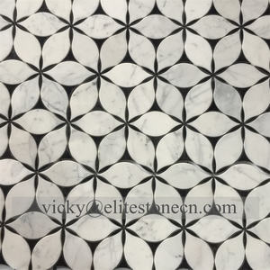 Azulejos <span class=keywords><strong>de</strong></span> Mosaico <span class=keywords><strong>de</strong></span> Mármol Blanco Natural, Diseño <span class=keywords><strong>de</strong></span> Piedra Natural, Statuario Venato Bianco, Bambú, Pulido, Acanalado, para Decoración del Hogar - Product Image 3