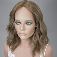 Toppers de cheveux humains européens de qualité supérieure pour femmes, couleur ombrée brun miel, 100% cheveux humains vierges, topper pour perte de cheveux chez la femme