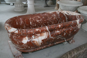 Baignoire en marbre autoportante ovale en <span class=keywords><strong>bois</strong></span> antique - Product Image 2