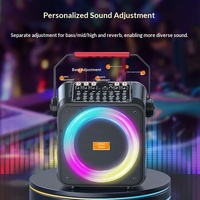 Haut-parleur portable léger à double microphone, éclairage RGB personnalisable, pour batterie 2000-3000mAh, puissance de sortie 10-20W