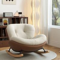 Fauteuil inclinable à bascule en PU de style vintage pour salon et balcon, mobilier de loisirs pour une personne