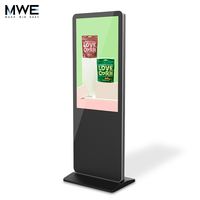 Écran d'affichage numérique de 55 pouces Écran tactile Kiosque Full High Definition Lcd Lecteur Android Interactif Verre trempé Support de sol
