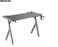 Bureau de jeu BEISIJIE TY-1 X-Frame en fibre de carbone, table fixe avec RGB et accessoires